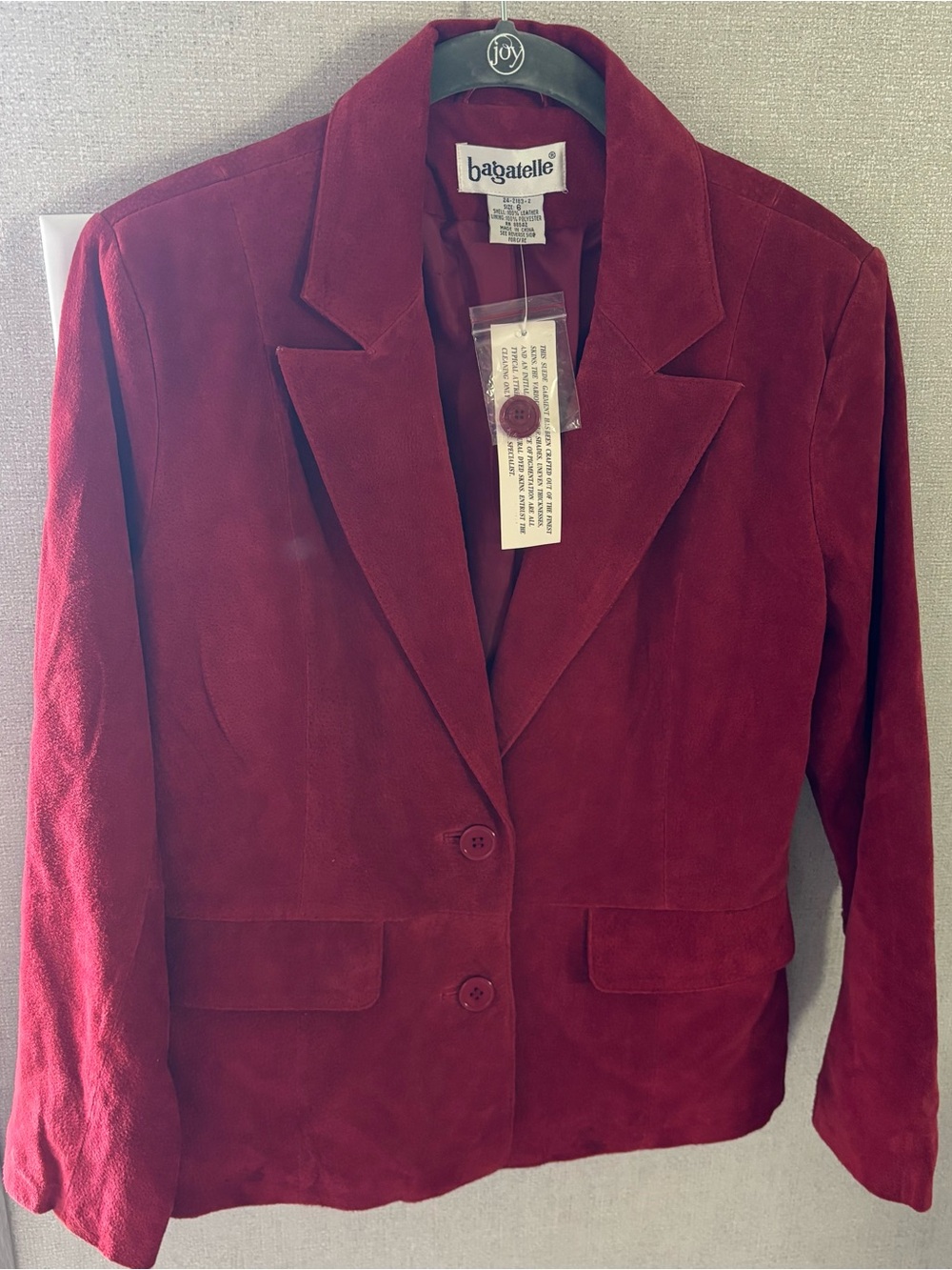bagatelle Women's Burgundy Suede Blazer